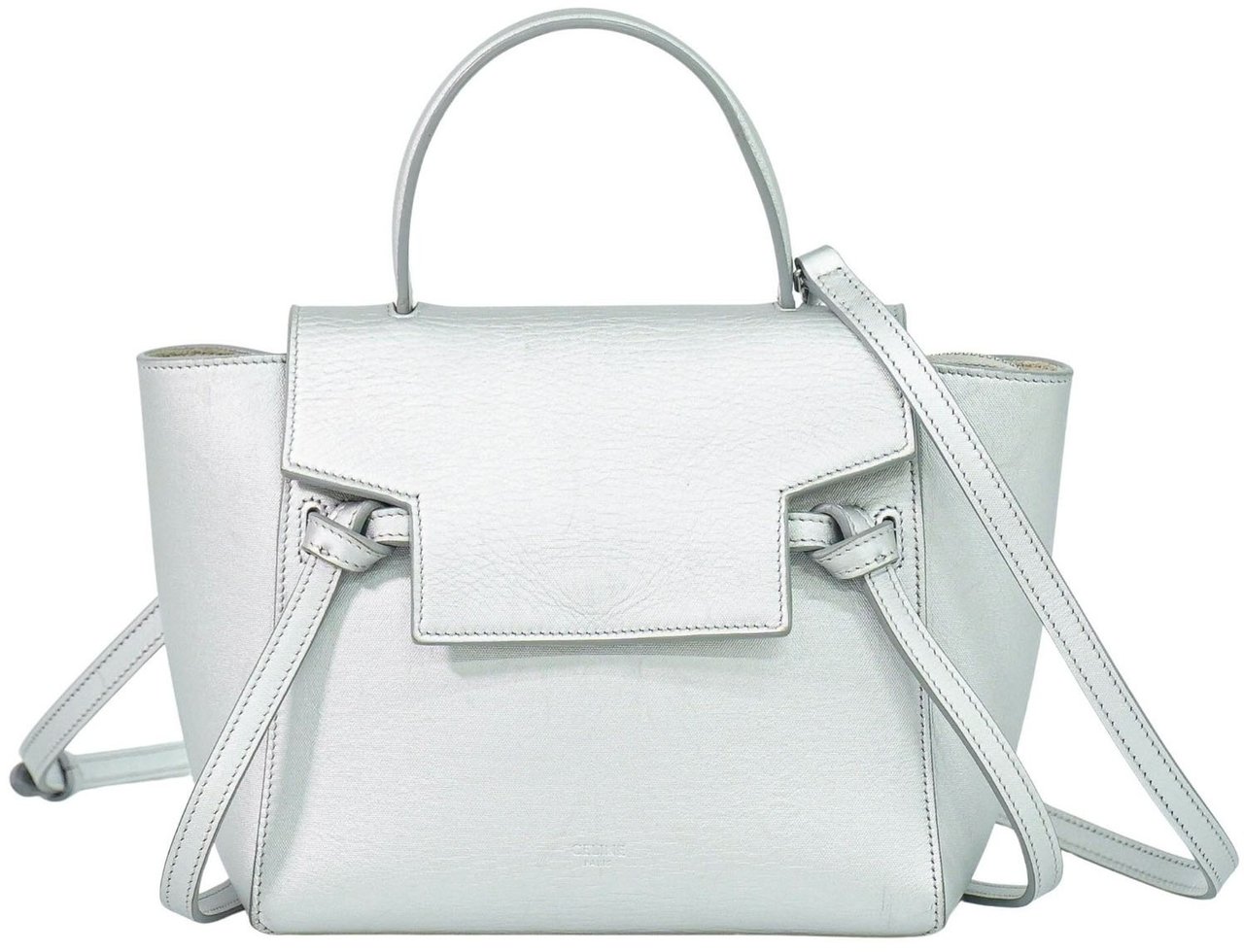 Celine Celine Belt Bag Textured Leather Nano Zilver