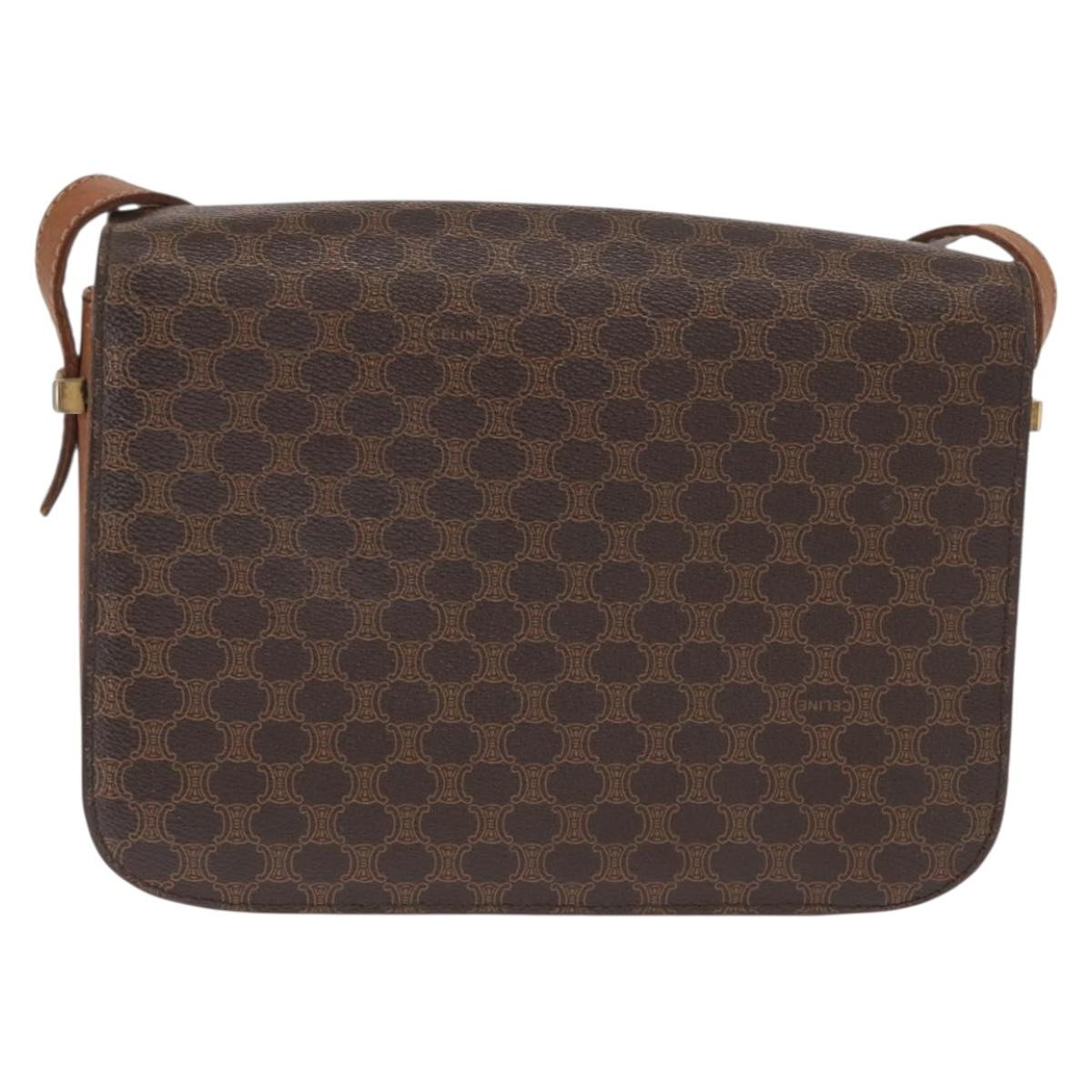 Celine Celine Vintage Horse Carriage Macadam Shoulder Bag Canvas Bruin