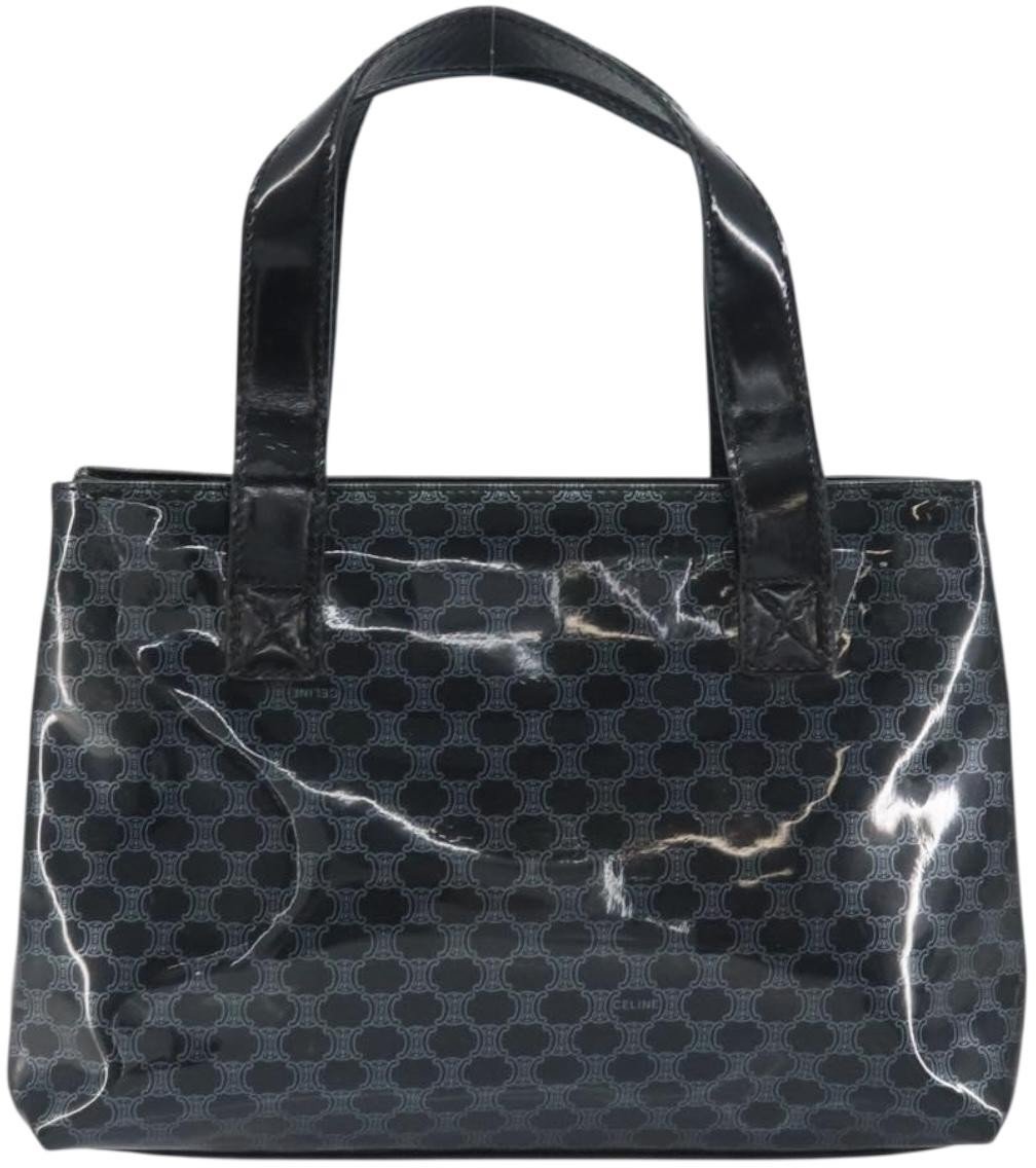 Celine Celine Vintage Macadam Shopper Tote Venyl Zwart