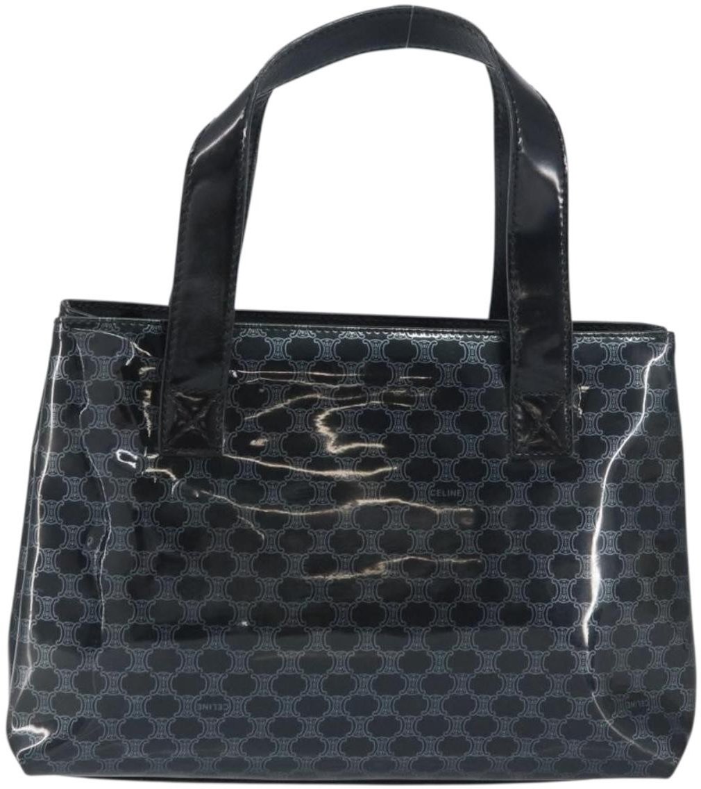 Celine Celine Vintage Macadam Shopper Tote Venyl Zwart