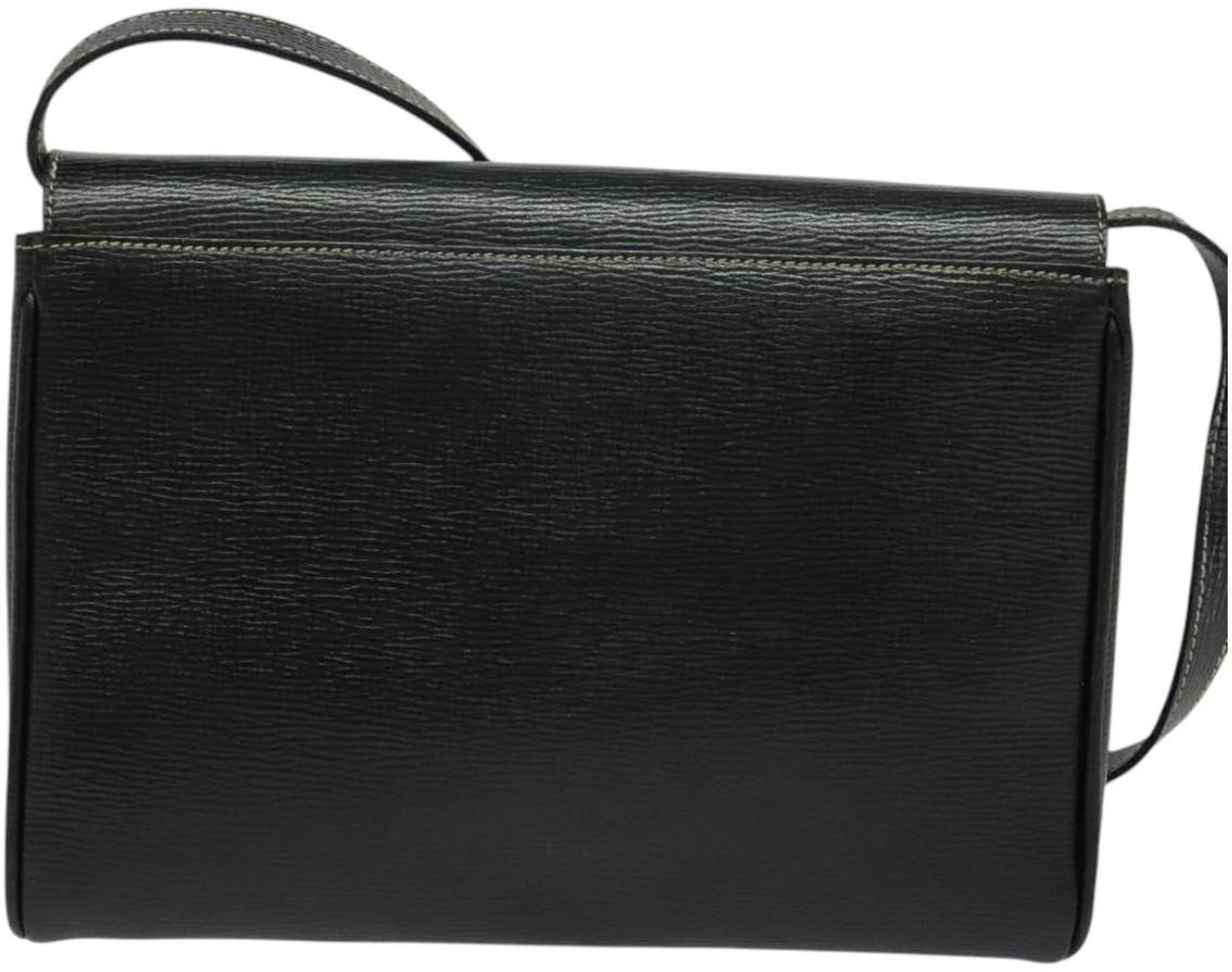 Celine Circle Logo Shoulder Bag Leather Zwart