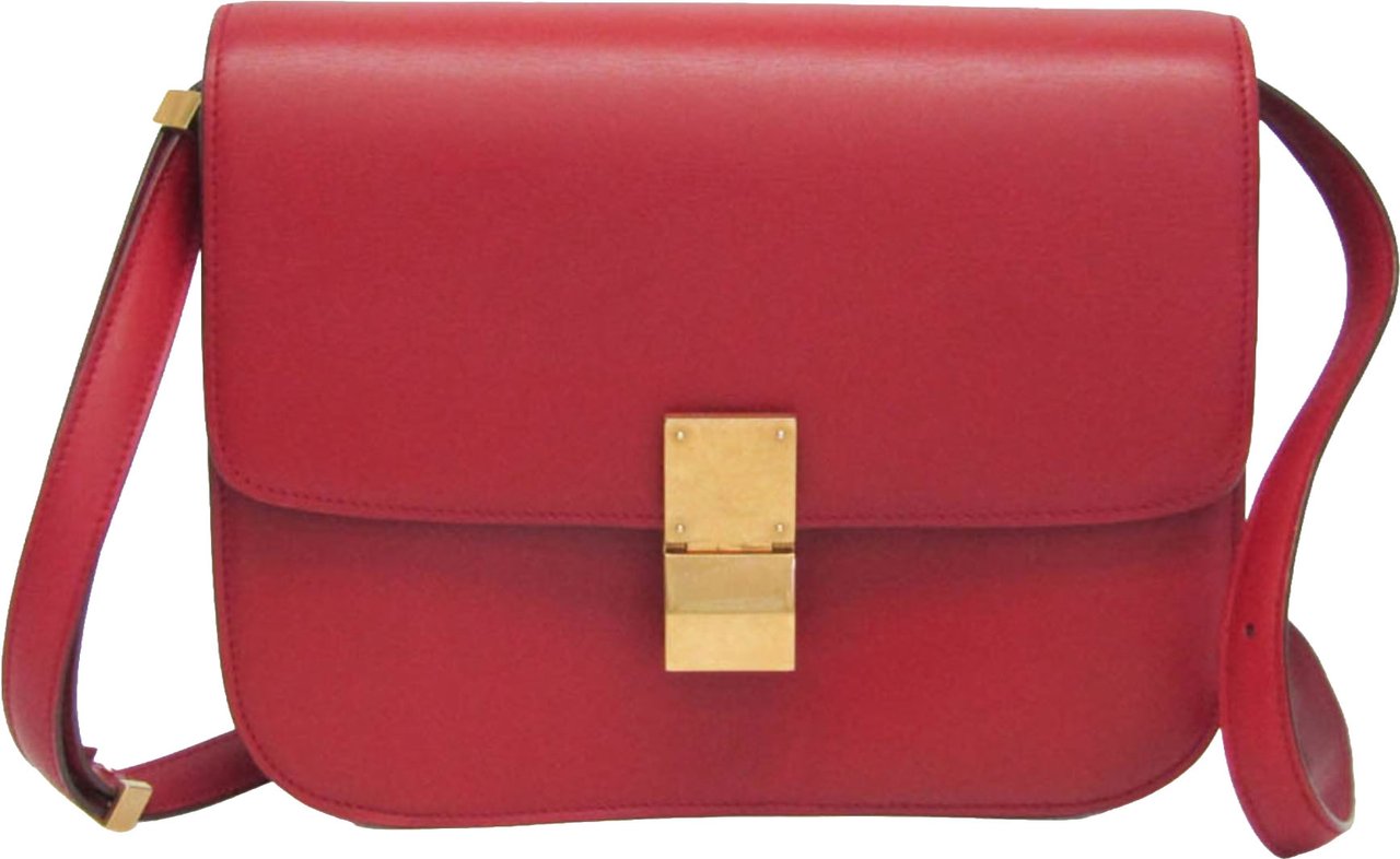 Celine Classic Box Smooth Leather Medium Rood
