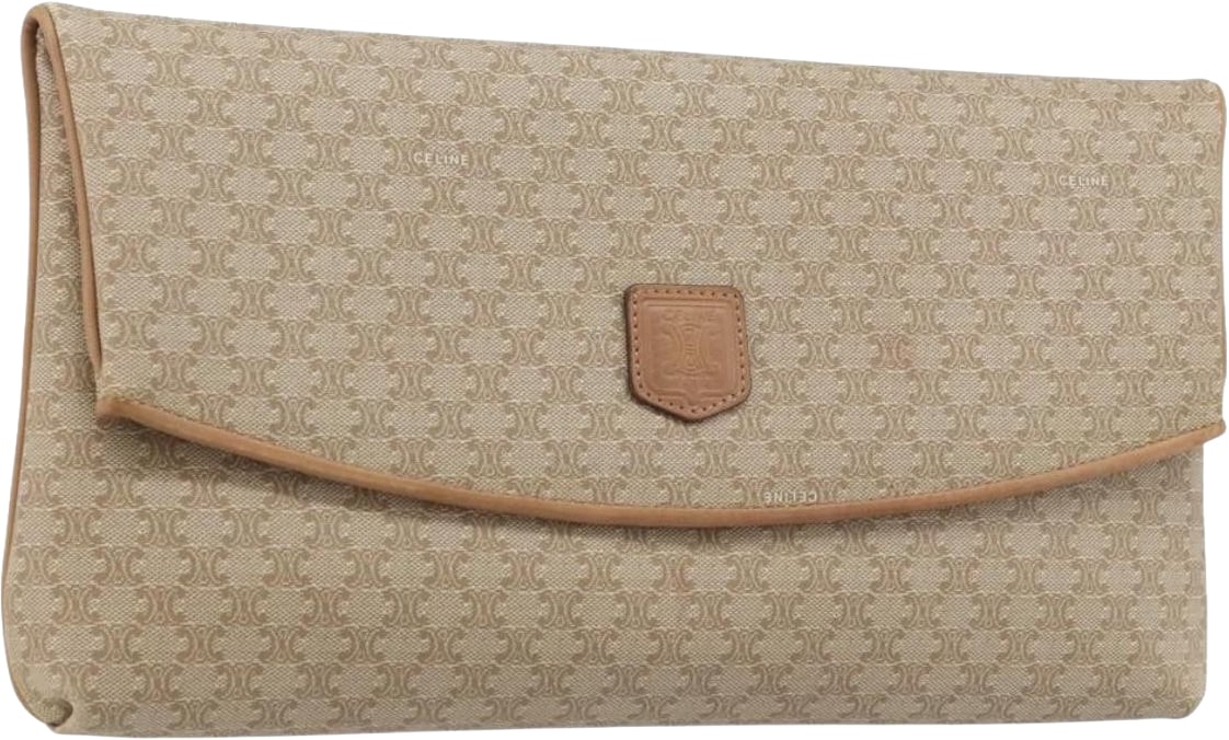 Celine C Macadam Pouch Canvas Beige