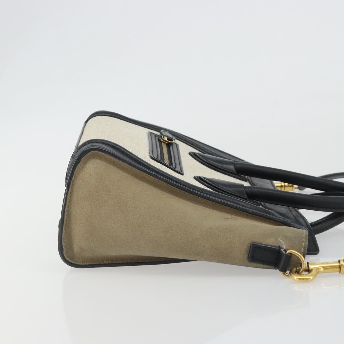 Celine Luggage Canvas and Leather Mini Grijs