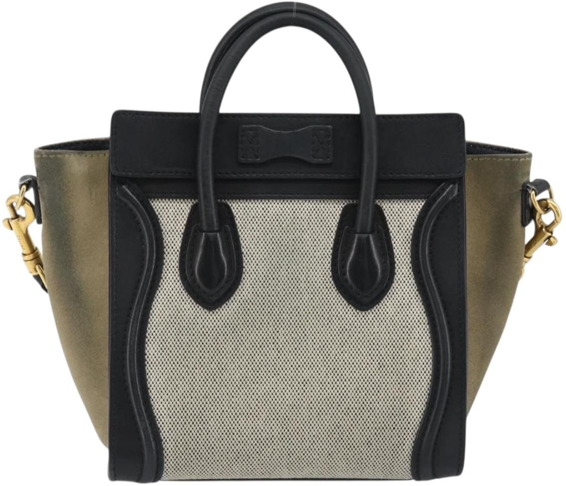 Celine Luggage Canvas and Leather Mini Grijs