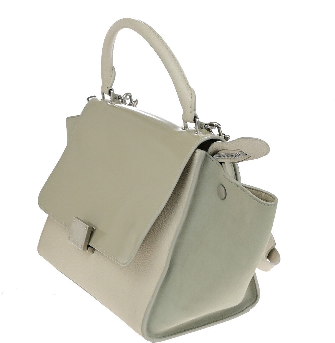 Celine Celine Trapeze Bag Leather Small Beige