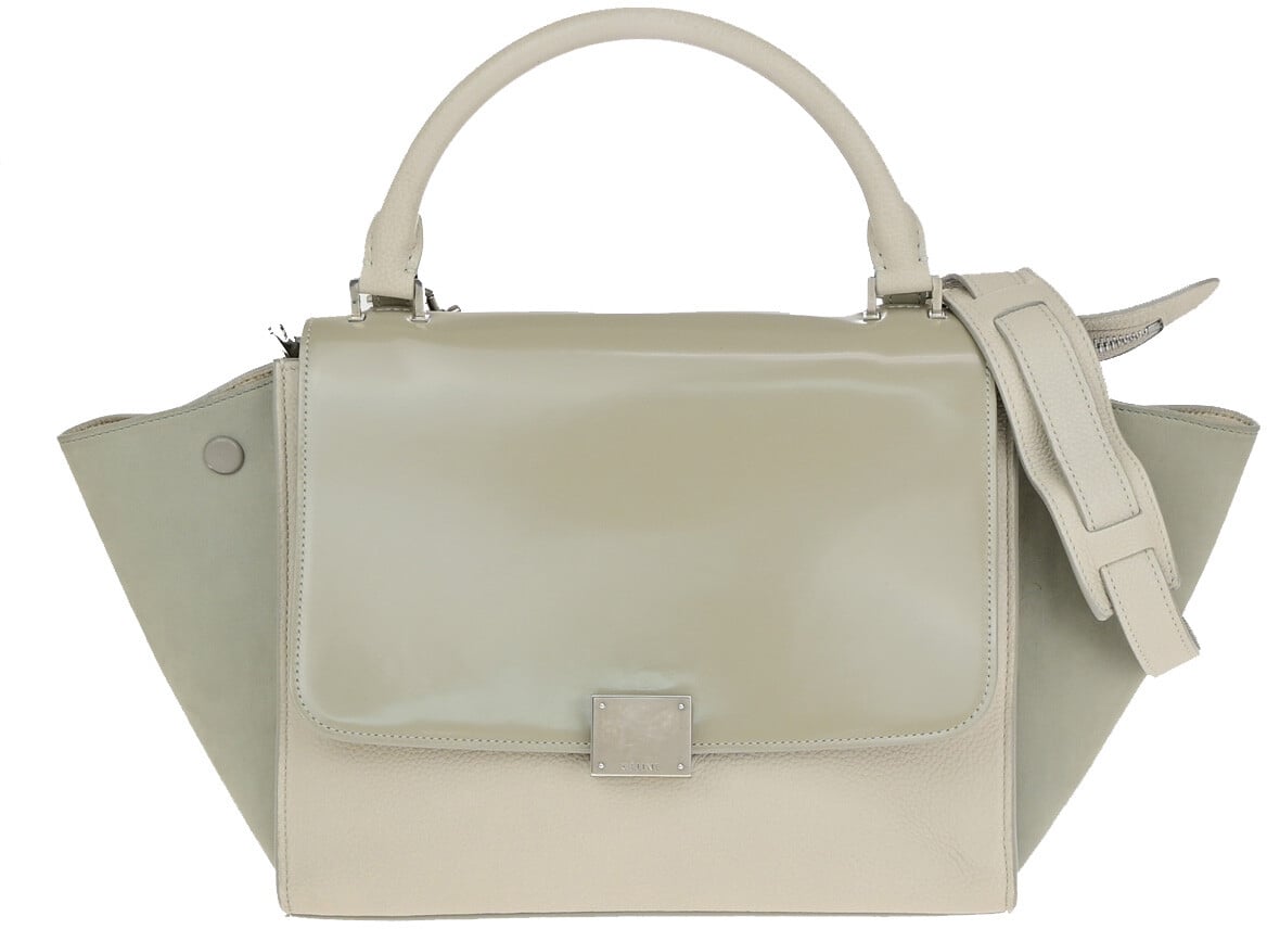 Celine Celine Trapeze Bag Leather Small Beige