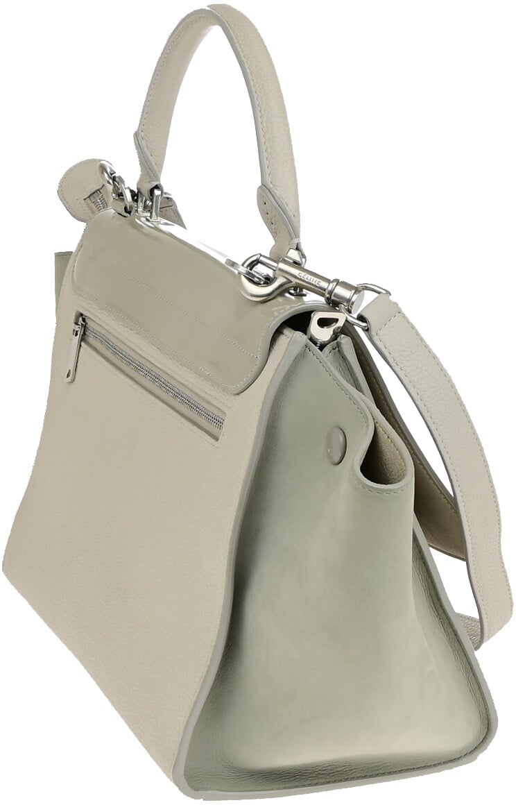 Celine Celine Trapeze Bag Leather Small Beige