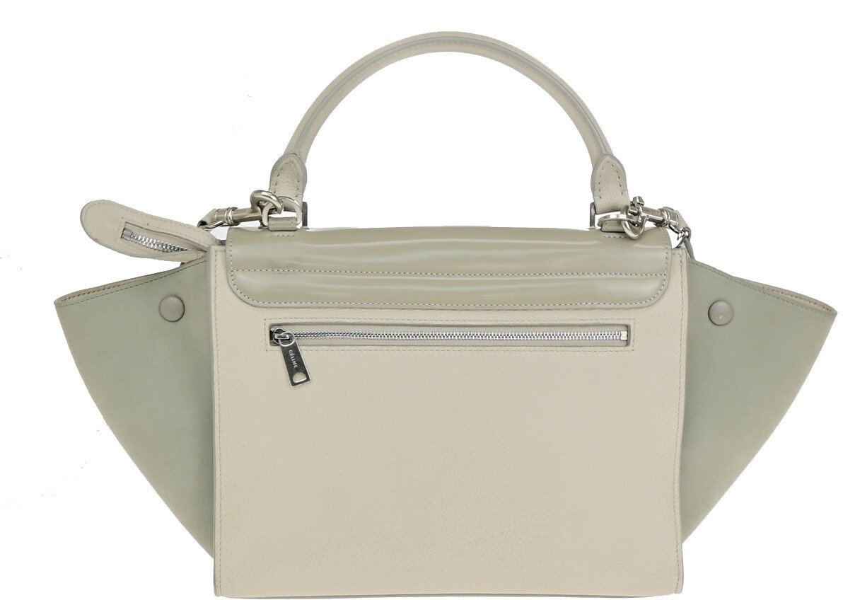 Celine Celine Trapeze Bag Leather Small Beige