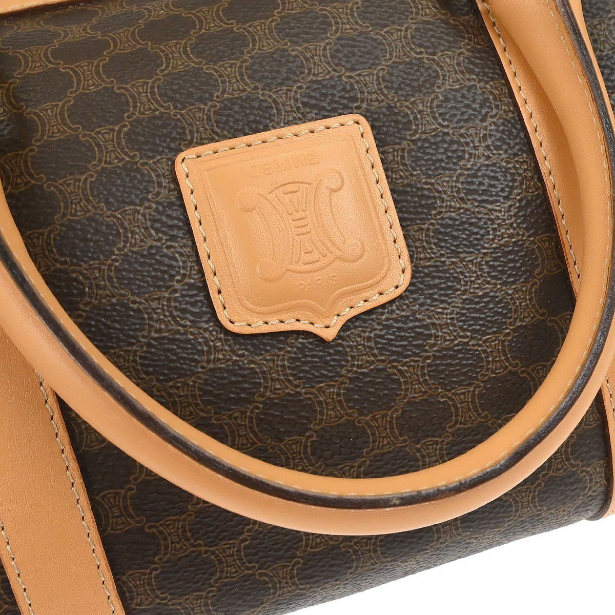 Celine Celine Convertible Duffle Bag Triomphe Coated Canvas Large Bruin