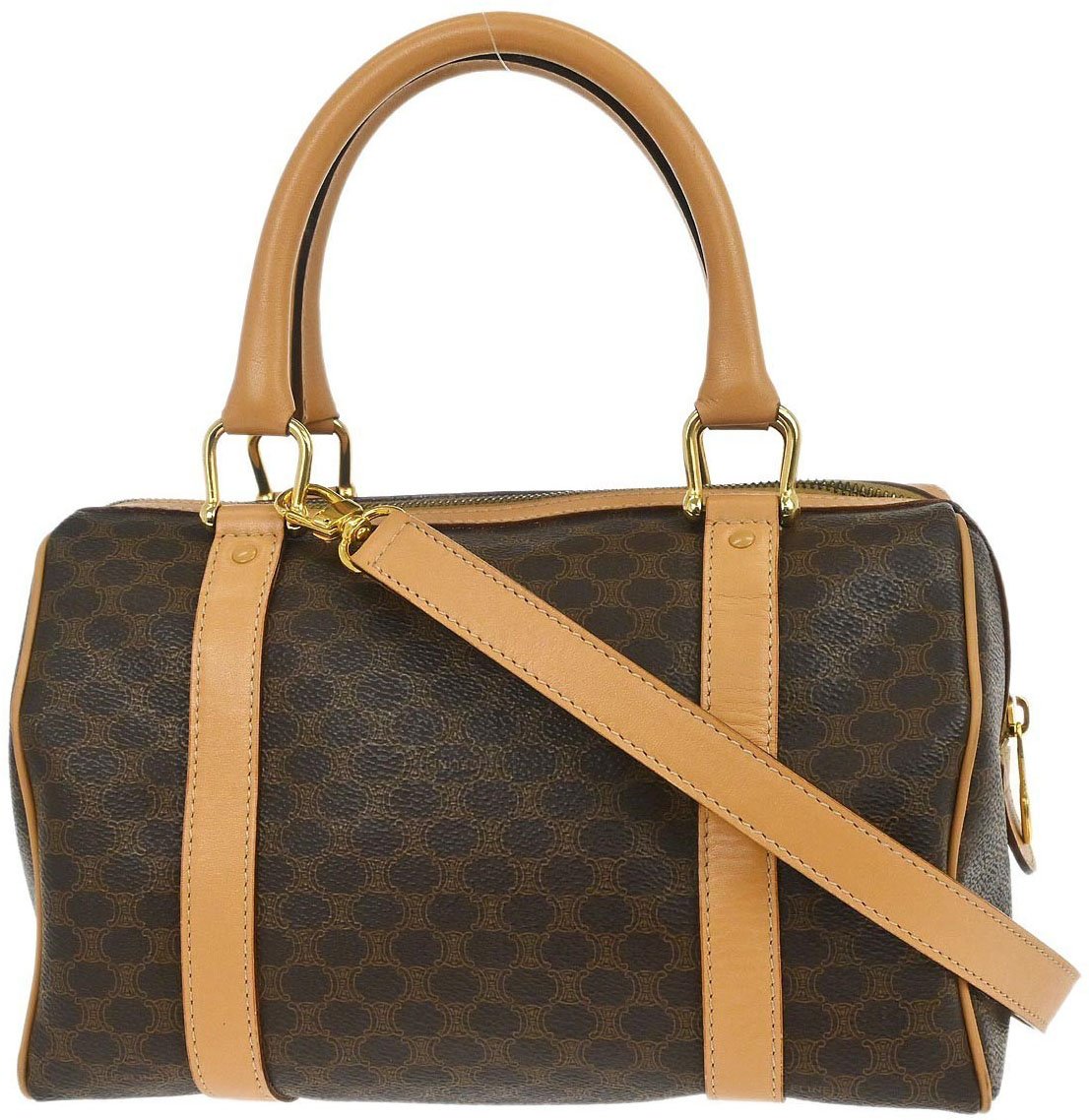 Celine Celine Convertible Duffle Bag Triomphe Coated Canvas Large Bruin