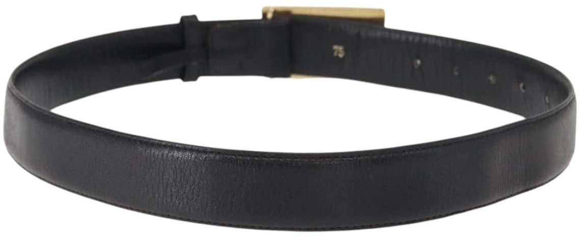 Celine Celine Belt Leather with Metal Thin Zwart