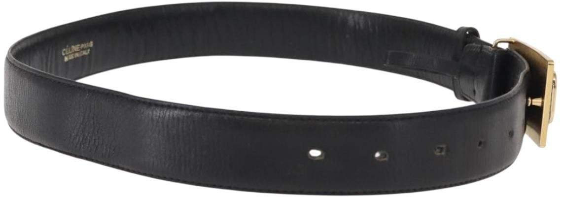 Celine Celine Belt Leather with Metal Thin Zwart