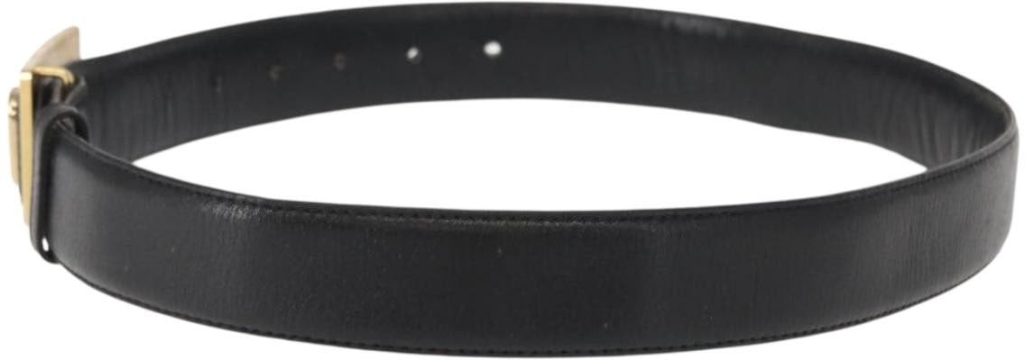 Celine Celine Belt Leather with Metal Thin Zwart