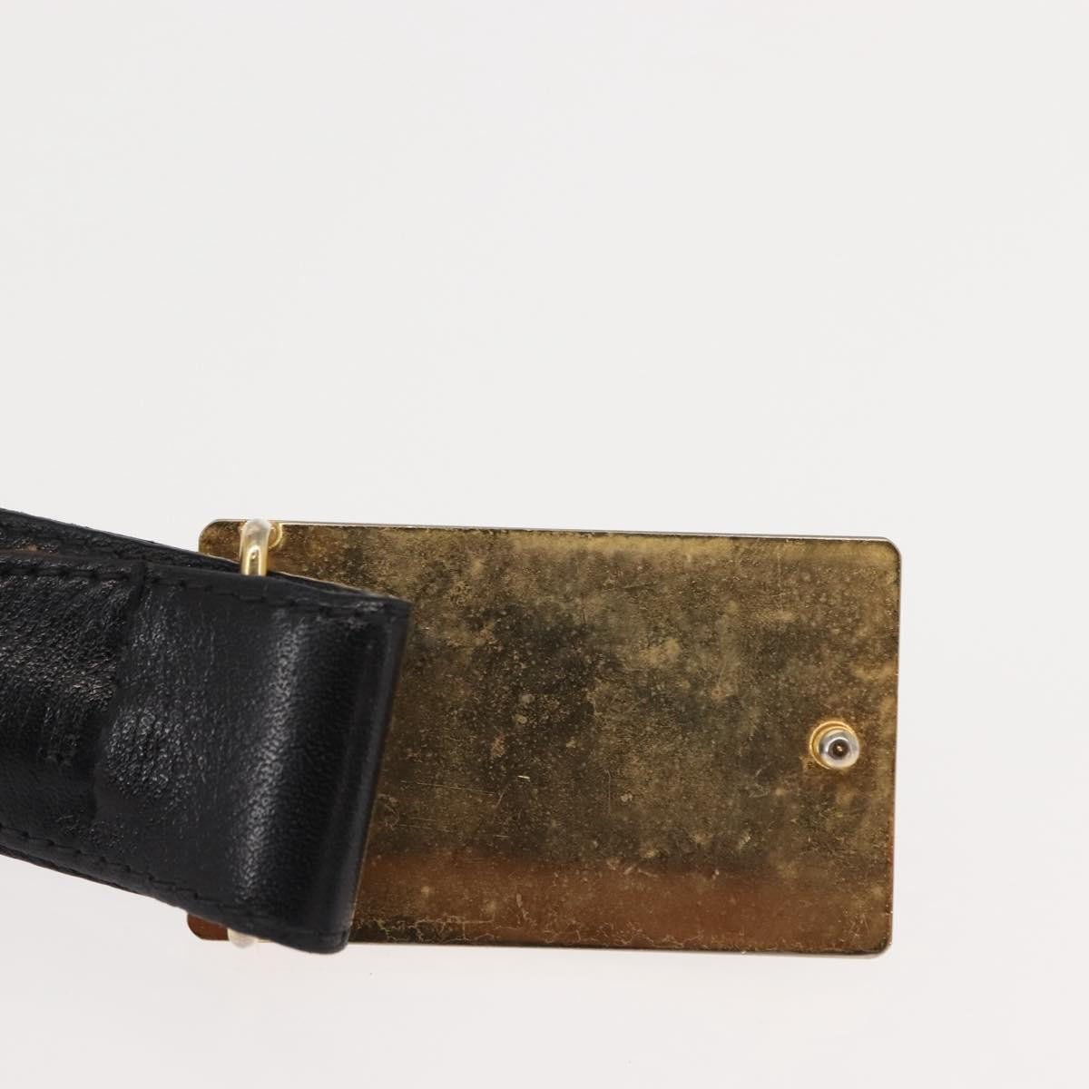 Celine Celine Belt Leather with Metal Thin Zwart