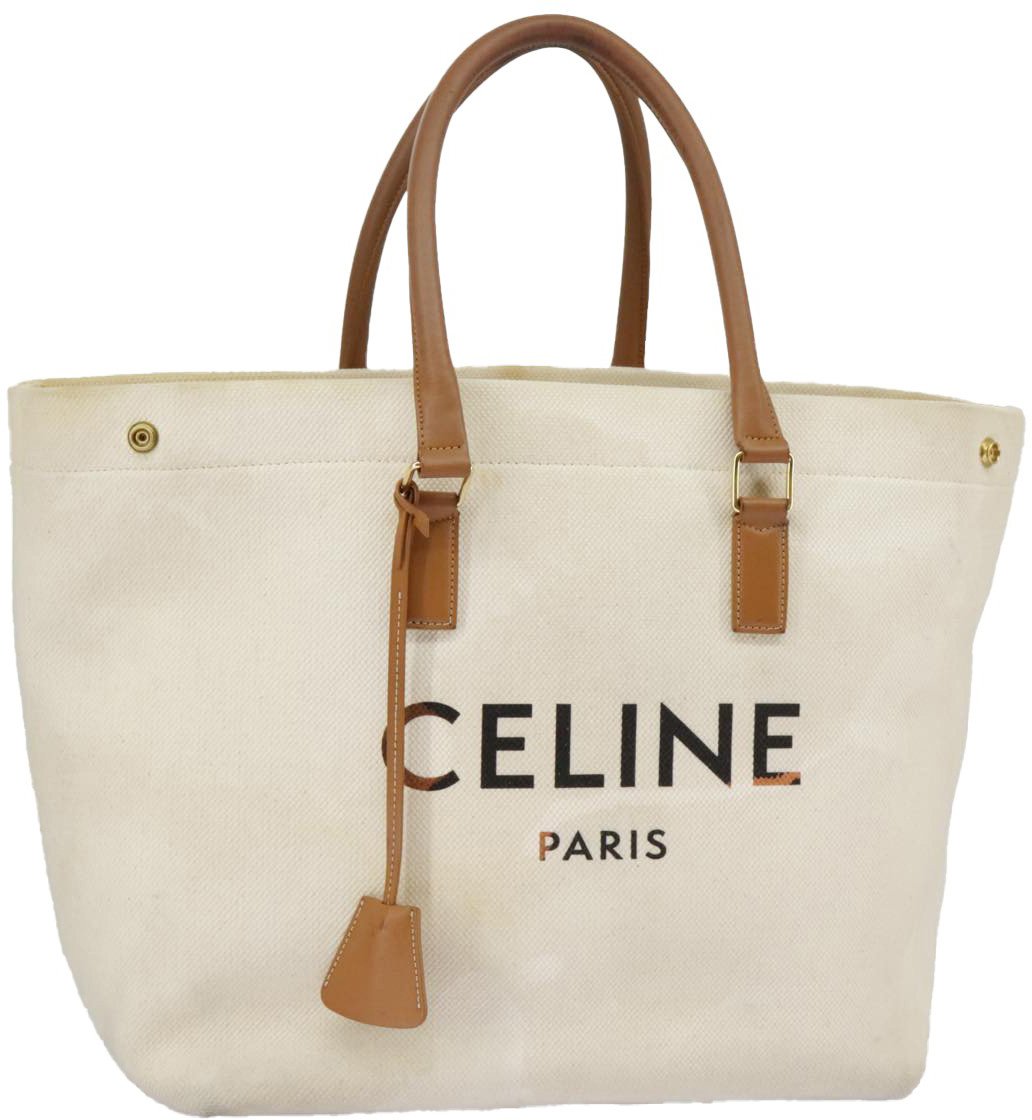 Celine Celine Horizontal Cabas Tote Canvas with Leather Small Wit