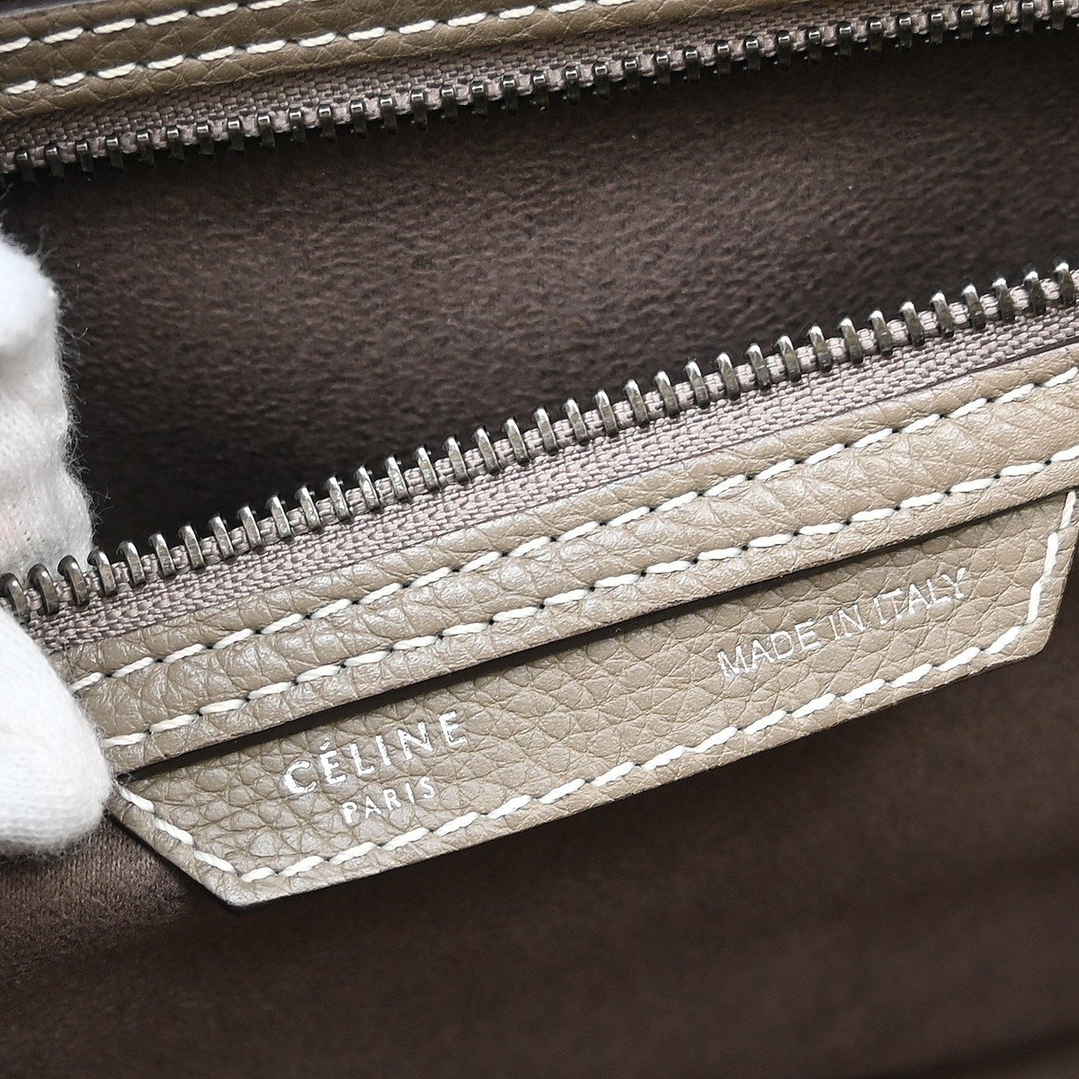 Celine Luggage Grainy Leather Medium Grijs