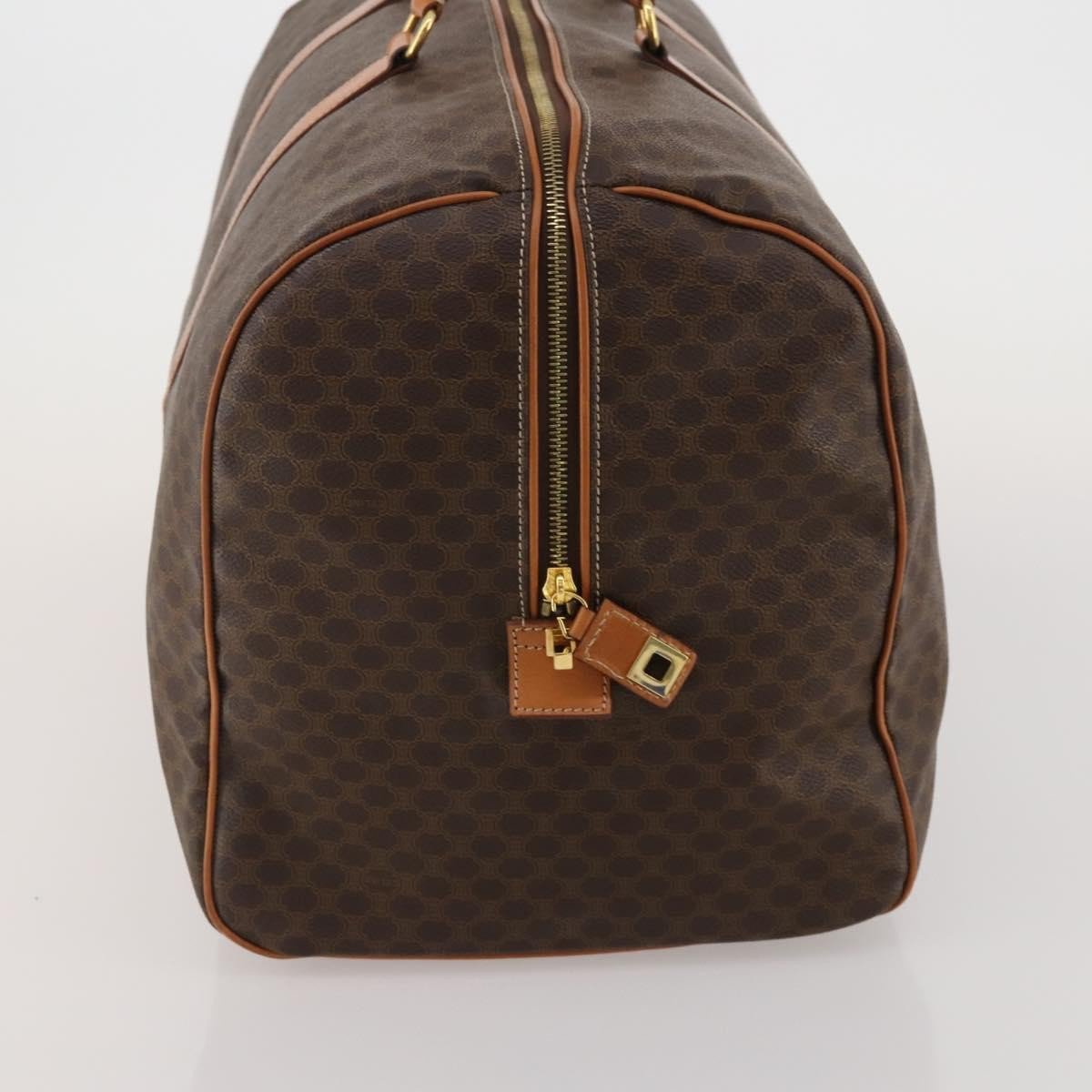 Celine Vintage Duffle Canvas and Leather Bruin