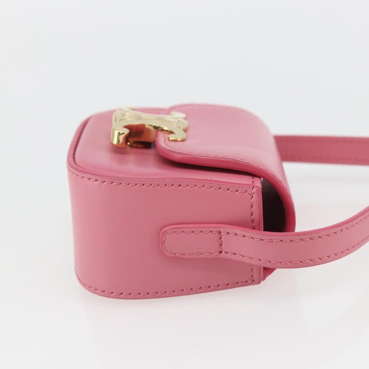 Celine Celine Triomphe Shoulder Bag Smooth Calfskin Mini Roze