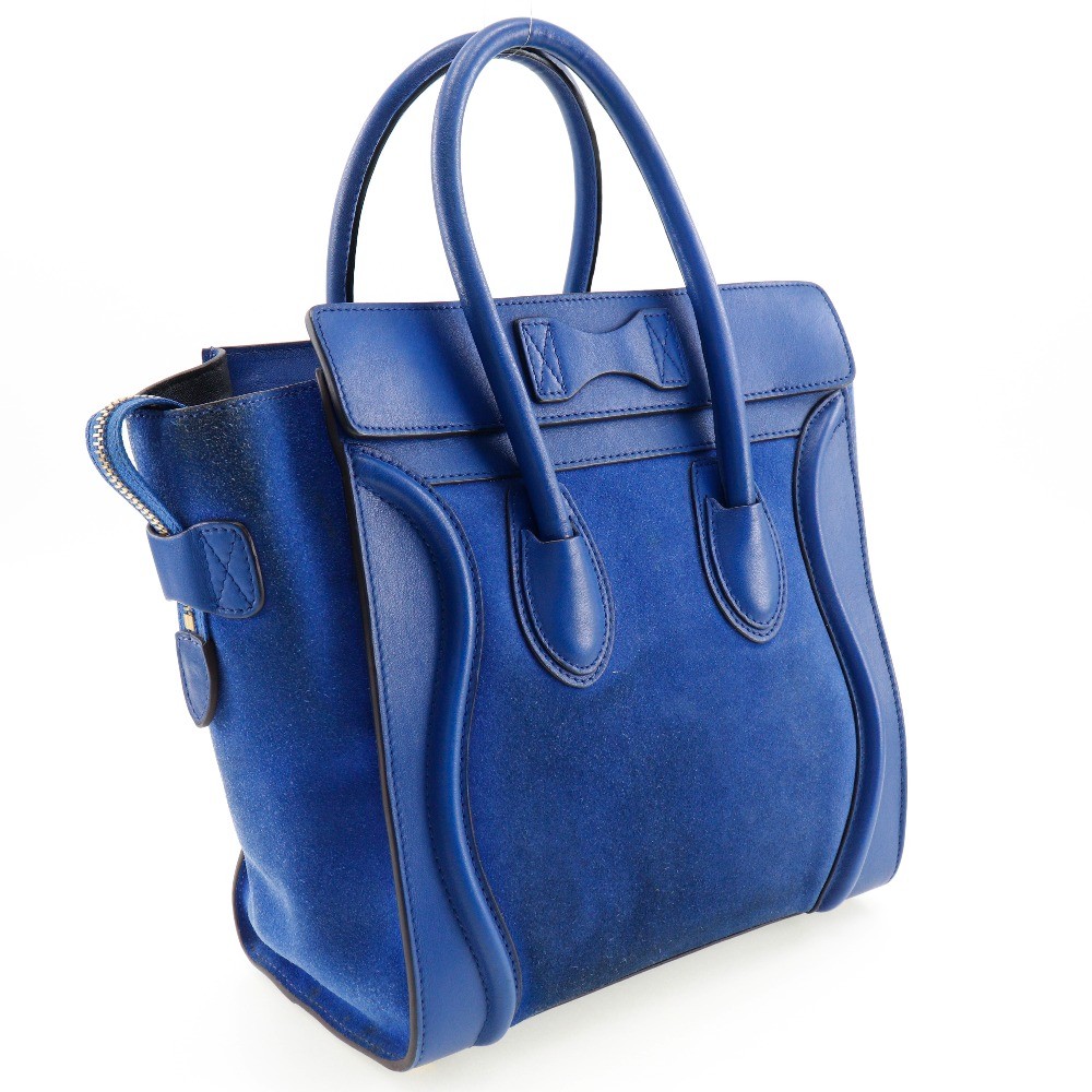 Celine Celine Luggage Bag Suede Micro Blauw