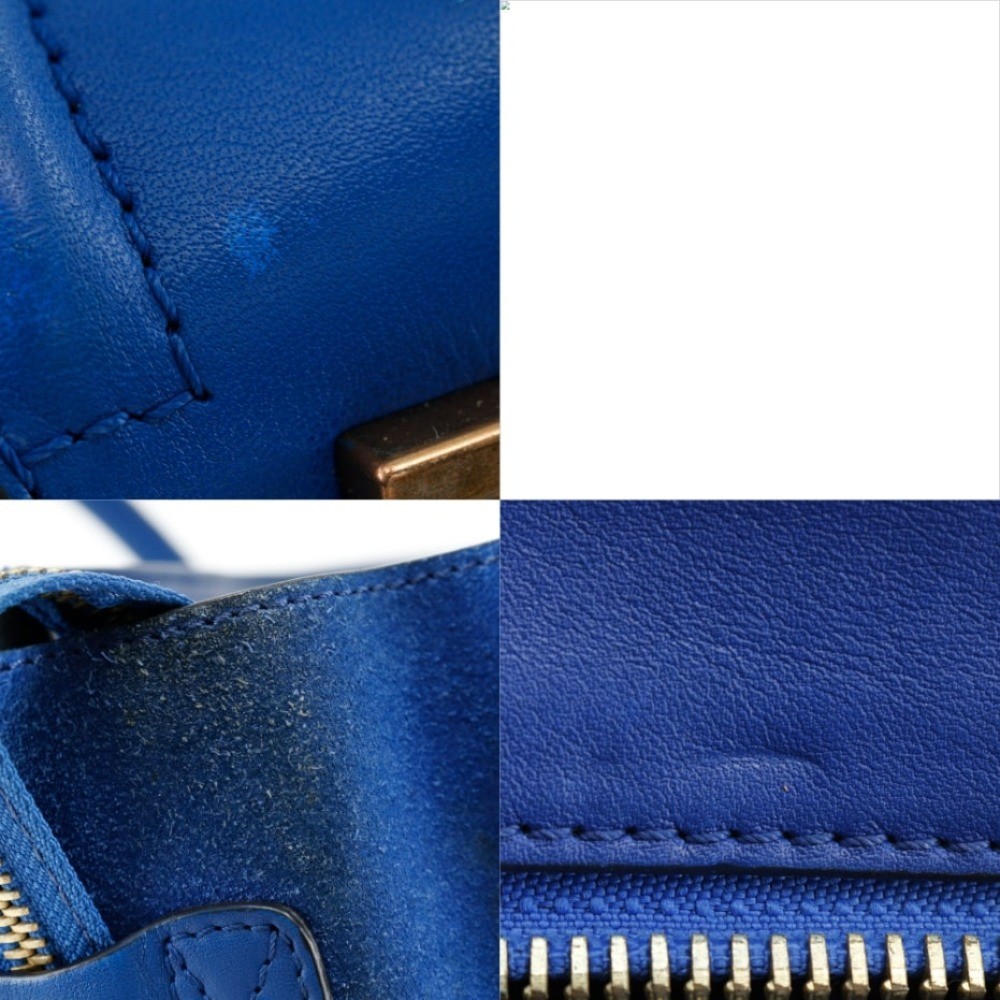 Celine Celine Luggage Bag Suede Micro Blauw