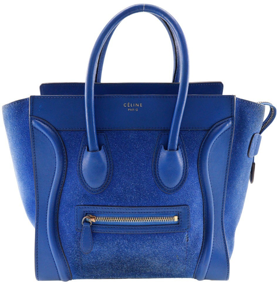 Celine Celine Luggage Bag Suede Micro Blauw