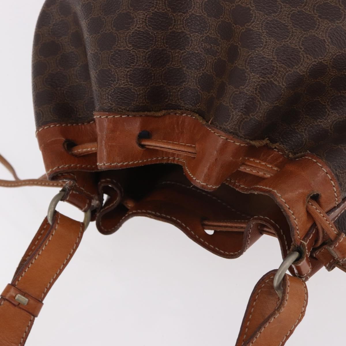 Celine Macadam Bucket Bag Canvas and Leather Bruin
