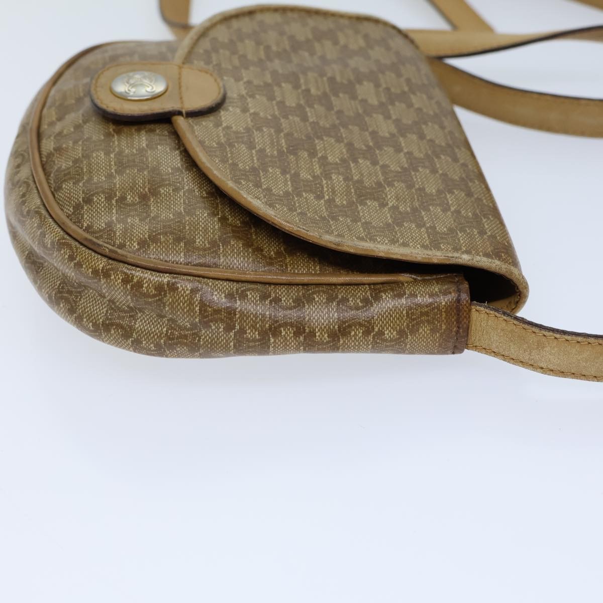 Celine Celine Macadam Shoulder Bag Leather Mini Beige