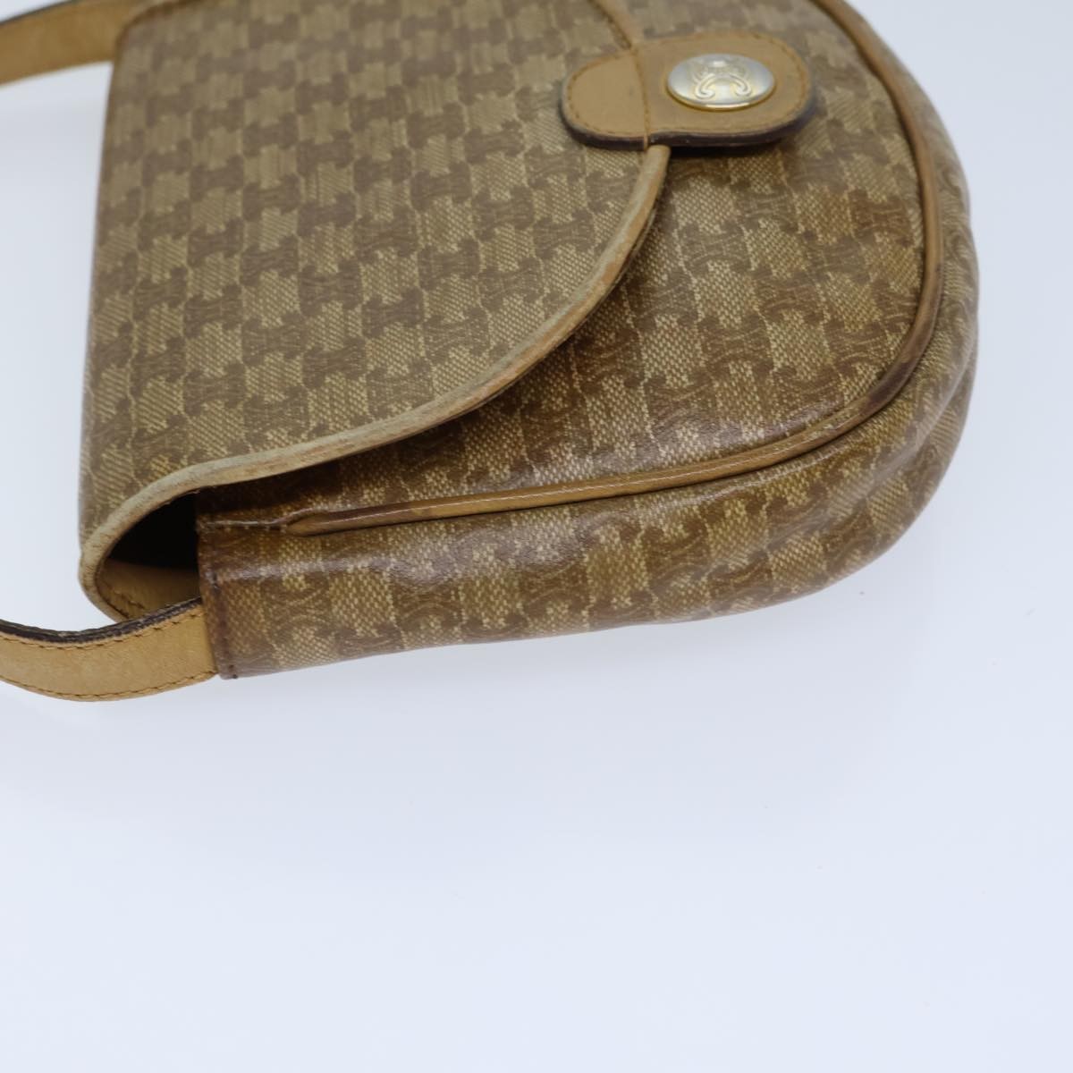 Celine Celine Macadam Shoulder Bag Leather Mini Beige