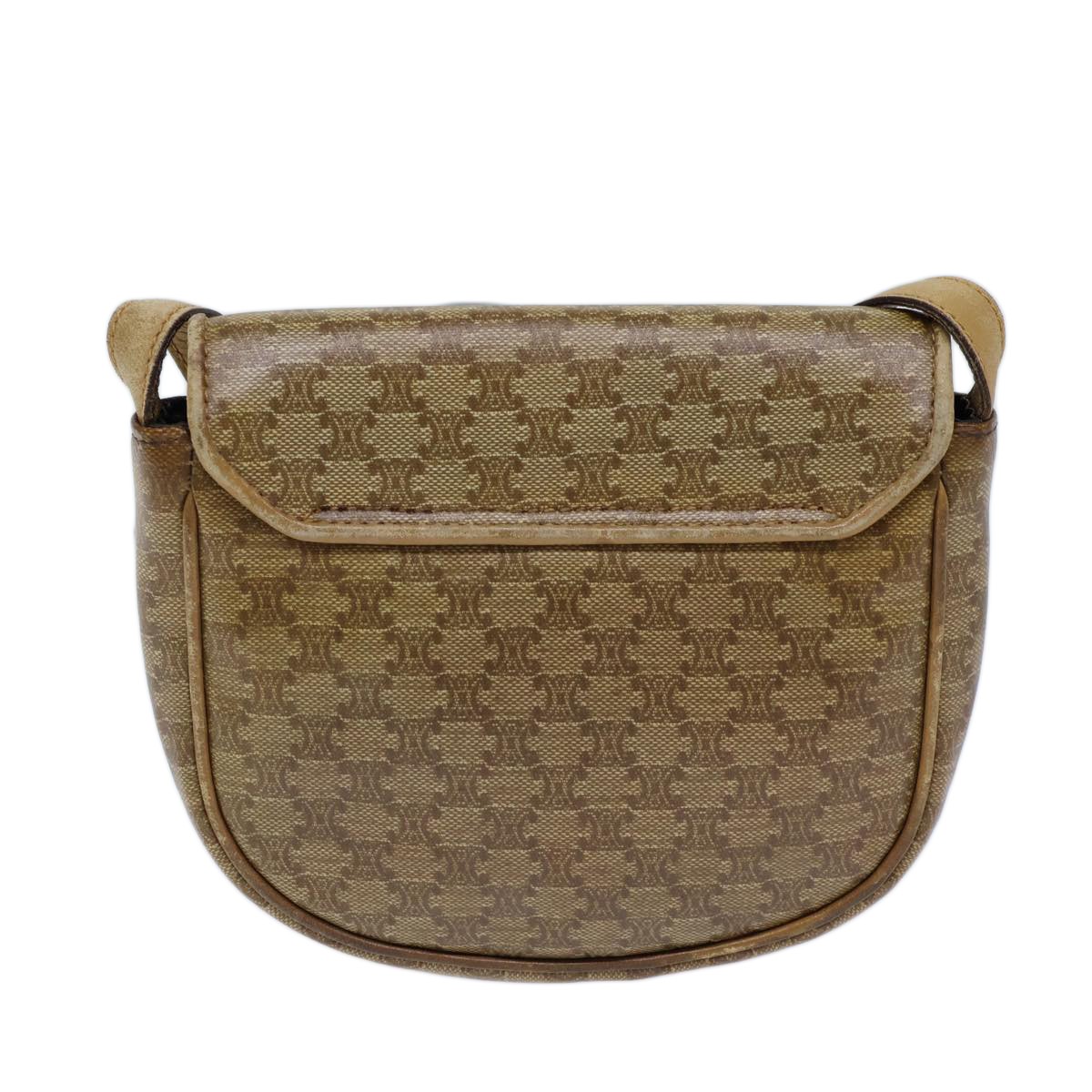 Celine Celine Macadam Shoulder Bag Leather Mini Beige