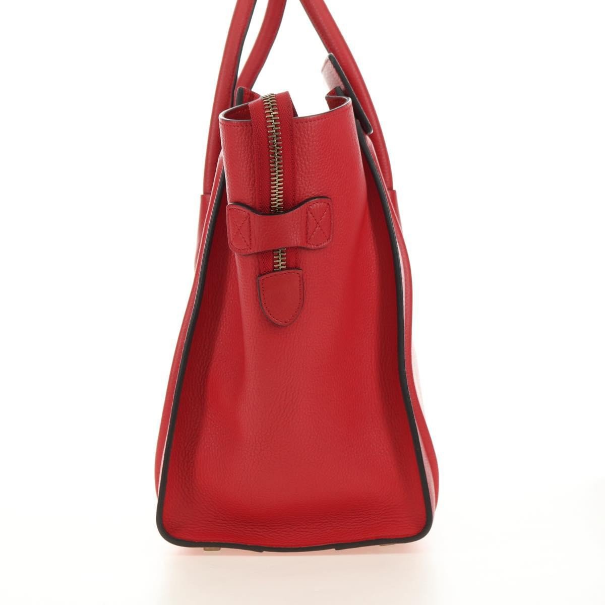 Celine Celine Luggage Bag Grainy Leather Mini Rood
