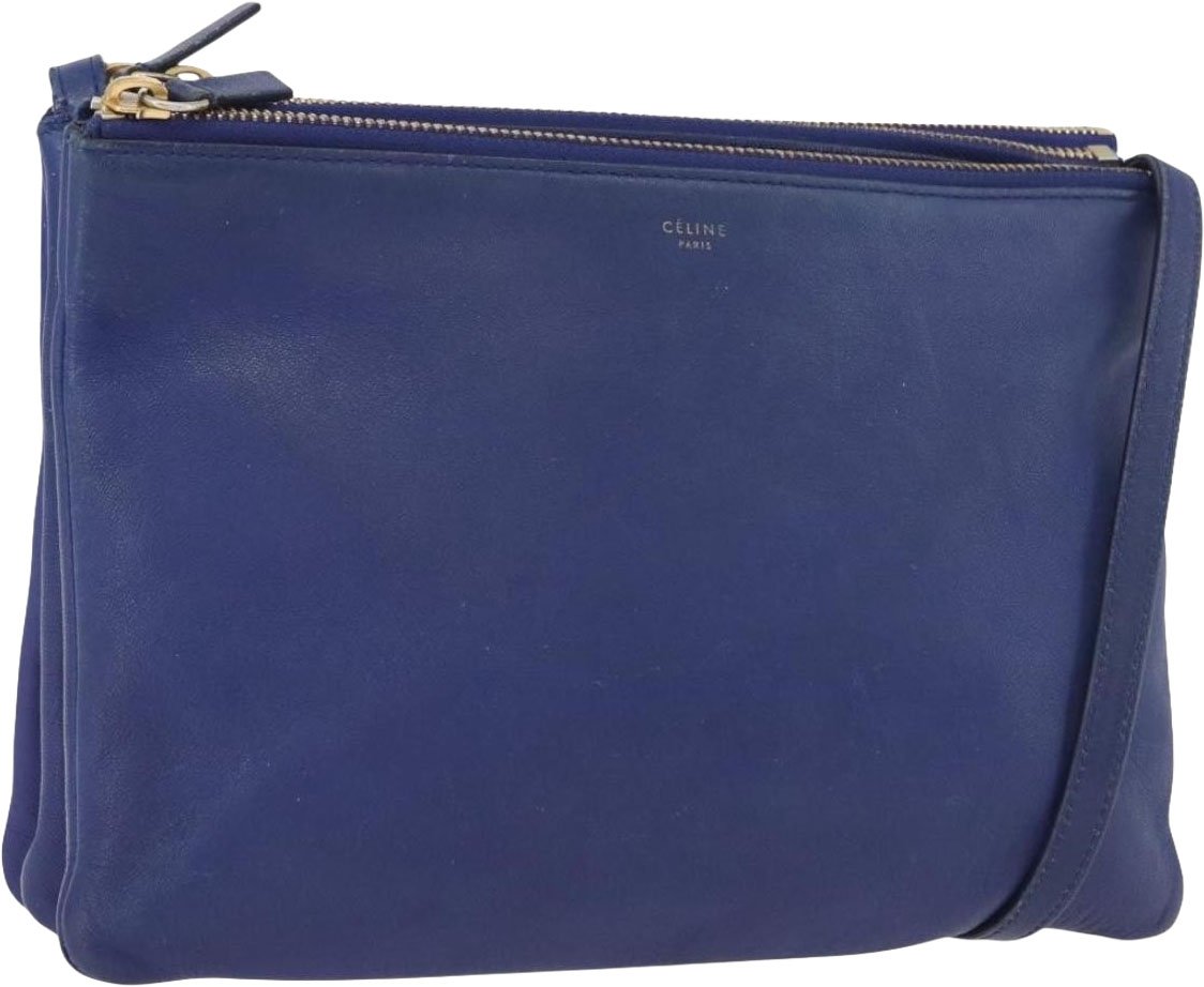 Celine Trio Leather Large Blauw