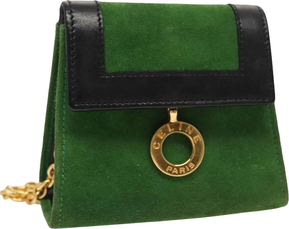 Celine Circle Logo Suede Groen