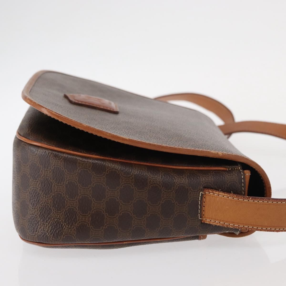 Celine Celine Macadam Shoulder Bag Canvas Bruin