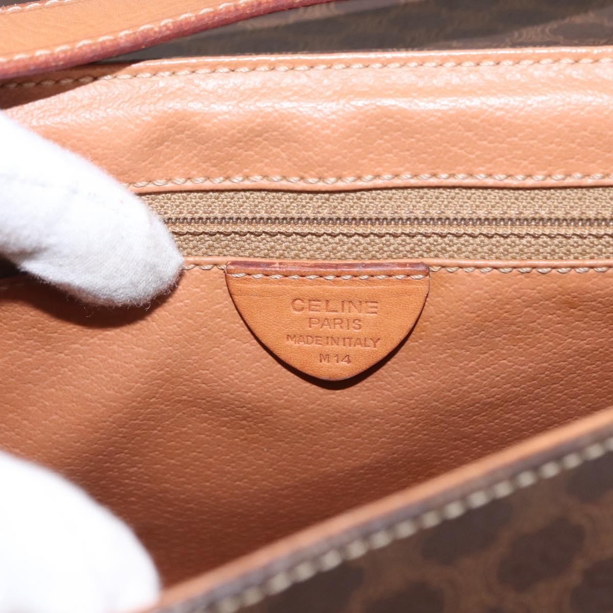 Celine Celine Macadam Shoulder Bag Canvas Bruin