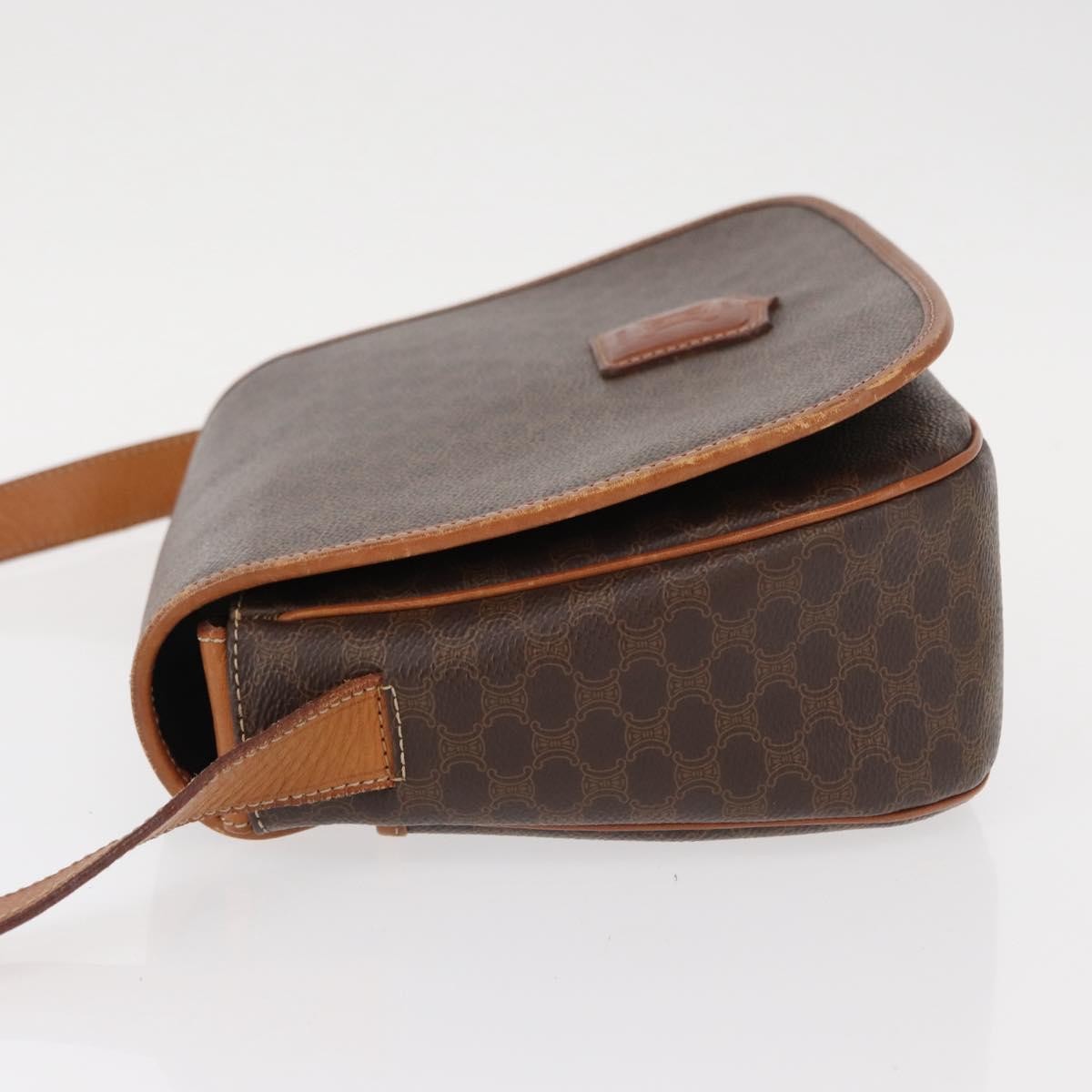 Celine Celine Macadam Shoulder Bag Canvas Bruin