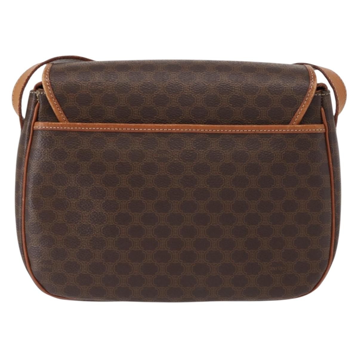 Celine Celine Macadam Shoulder Bag Canvas Bruin