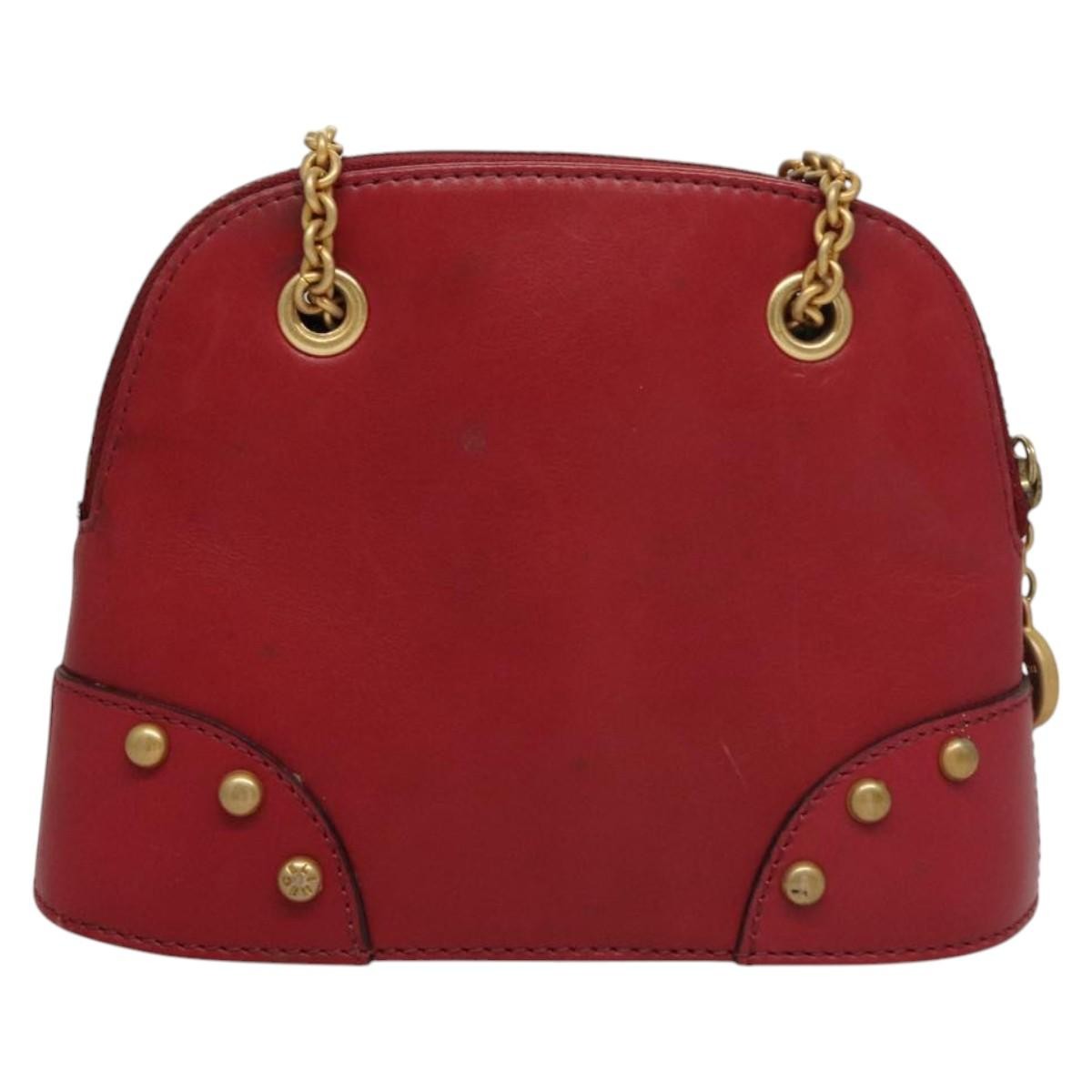 Celine Celine Zip Around Chain Shoulder Bag Leather Rood