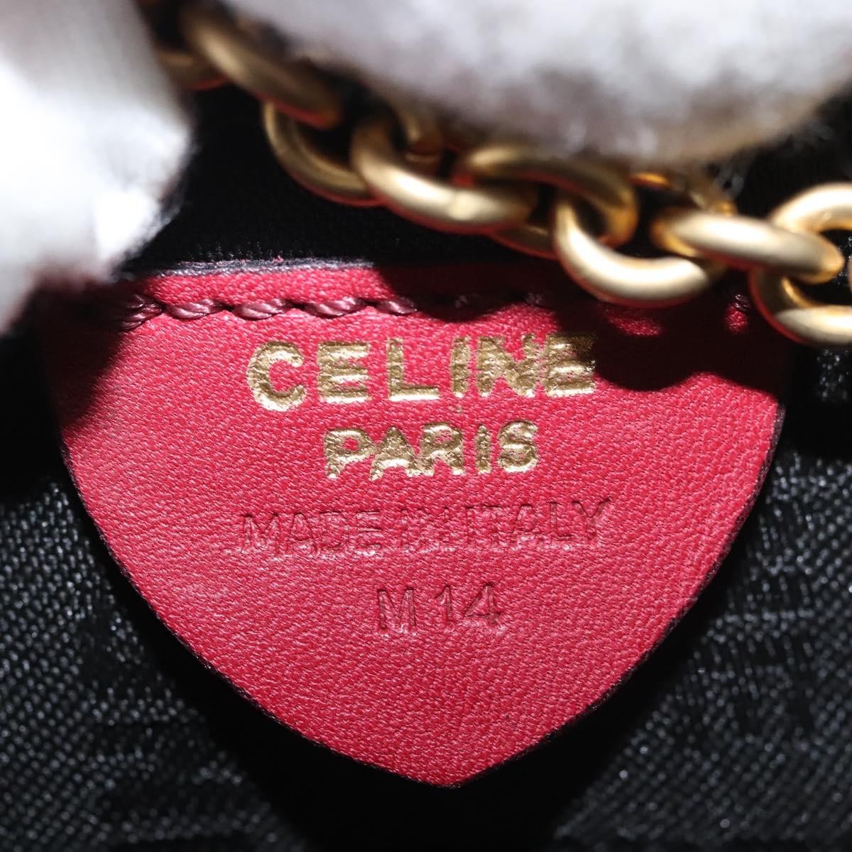 Celine Celine Zip Around Chain Shoulder Bag Leather Rood