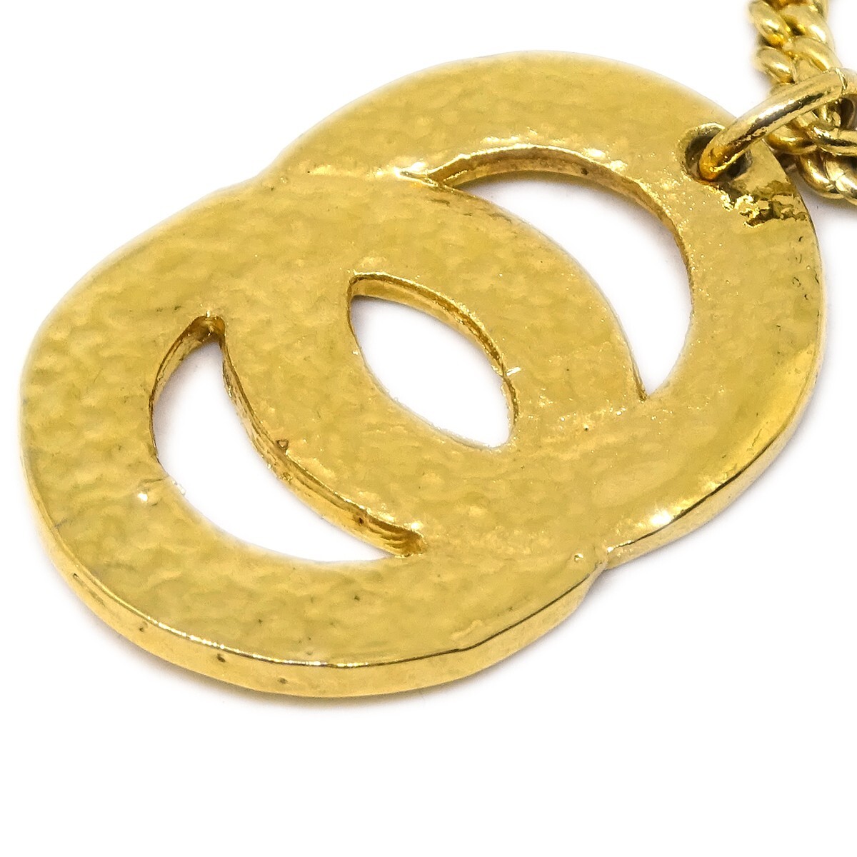 Celine Celine Vintage Logo Circle Pendant Necklace Metal Goud