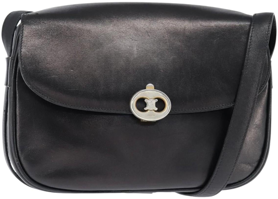 Celine Celine Shoulder Bag Leather Zwart