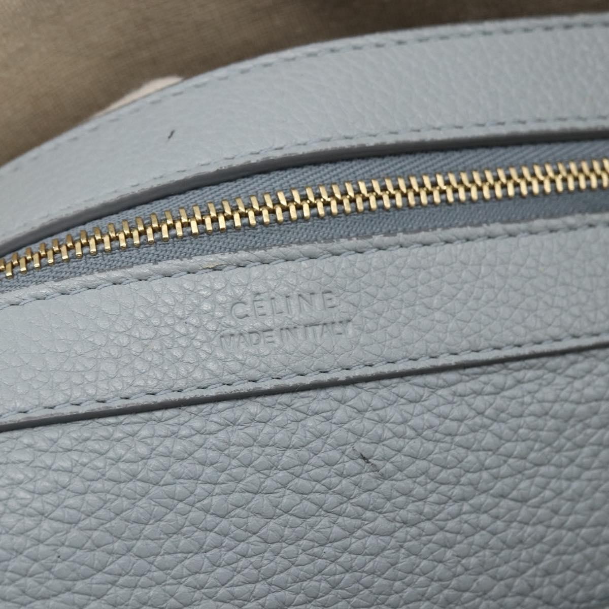 Celine Celine Phantom Tie Cabas Tote Leather Medium Blauw