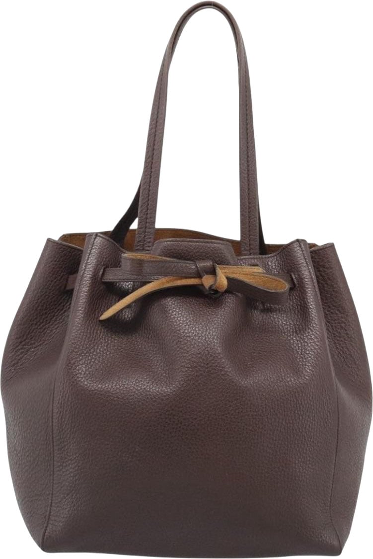 Celine Phantom Tie Cabas Tote Leather Medium Bruin