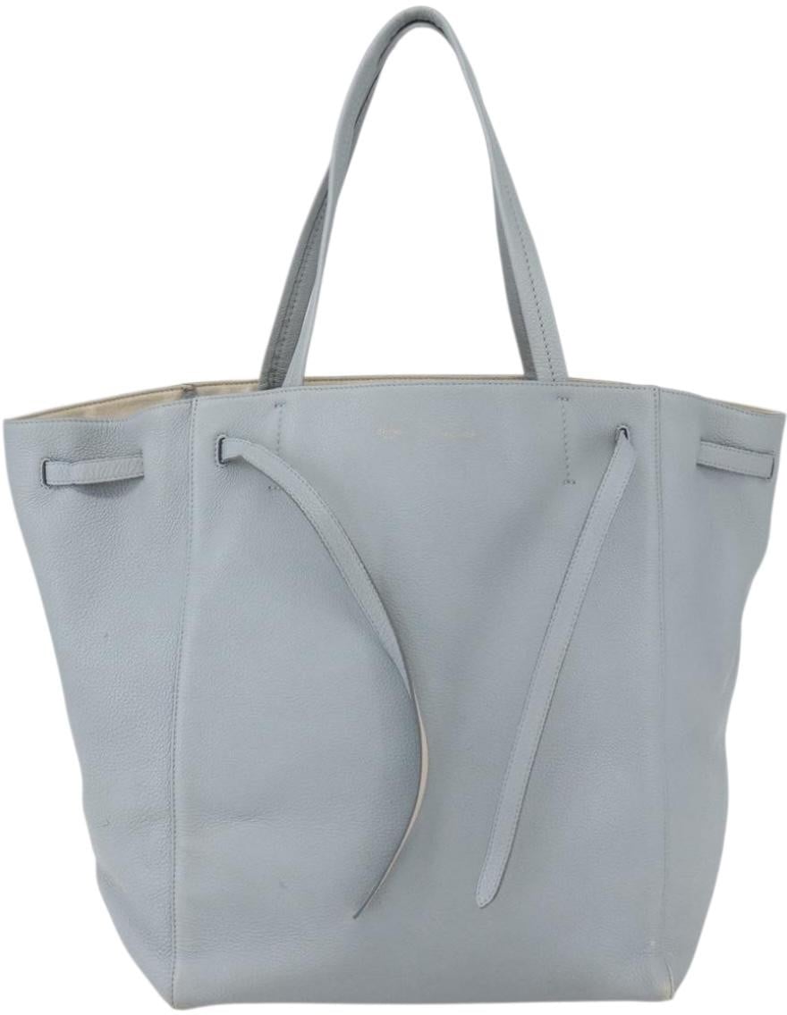 Celine Celine Phantom Tie Cabas Tote Leather Medium Blauw