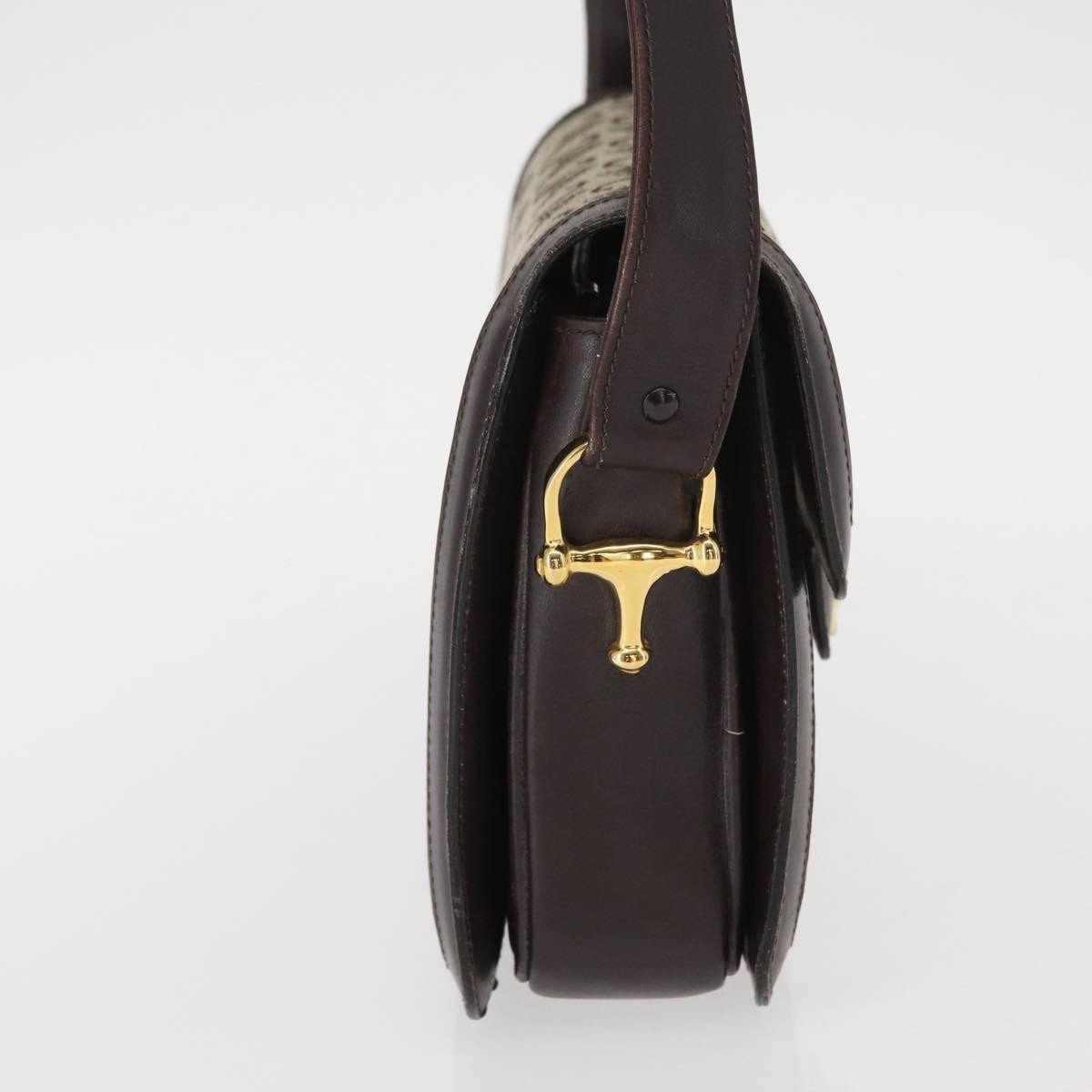 Celine Celine Vintage C Sulky Horsebit Shoulder bag Canvas and Leather Bruin