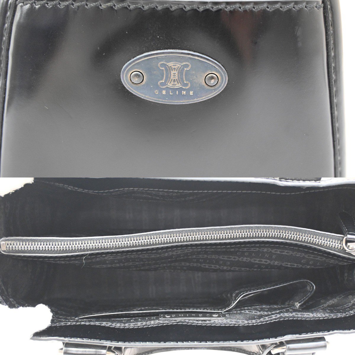 Celine Celine Boogie Satchel Leather Zwart