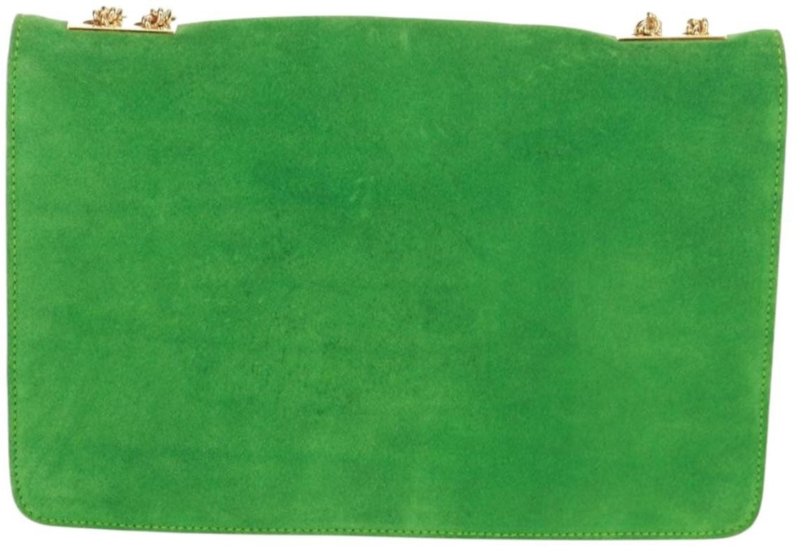 Celine Celine Vintage Shoulder Bag Suede Groen