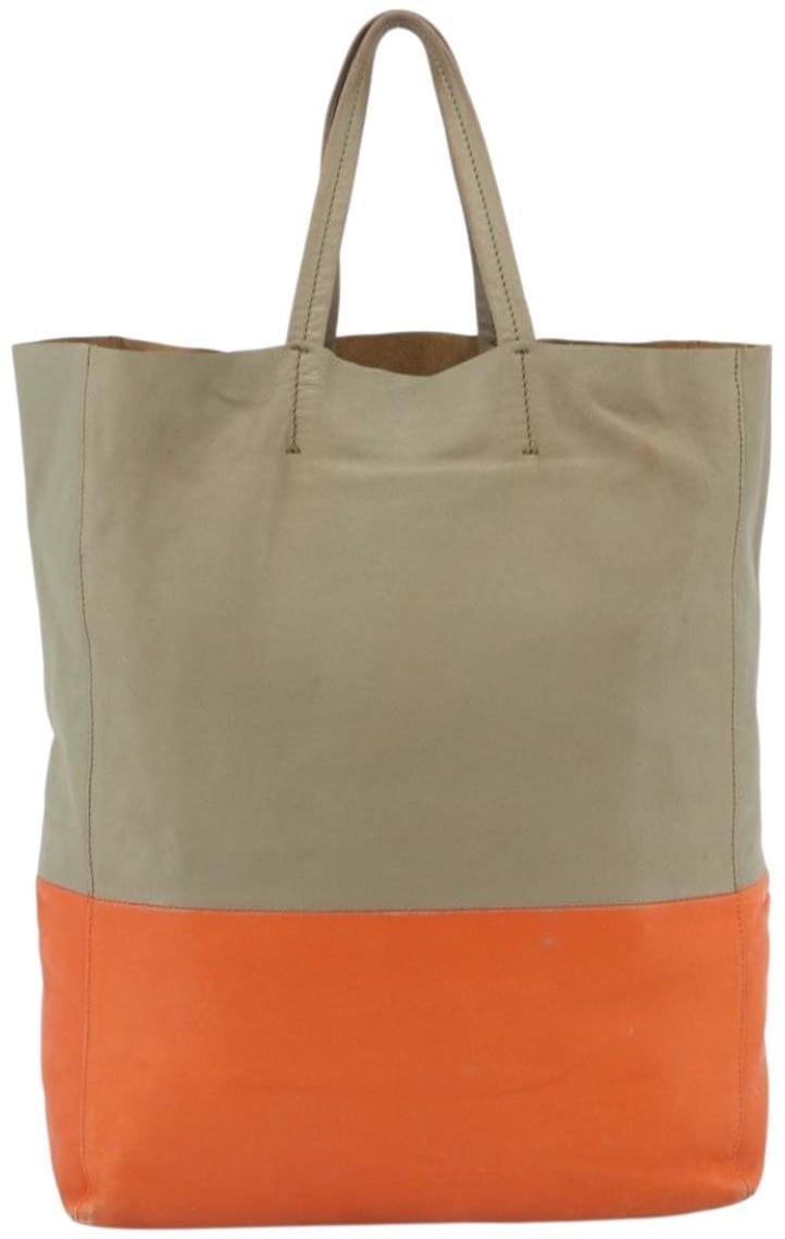 Celine Vertical Bi-Cabas Tote Leather Small Beige