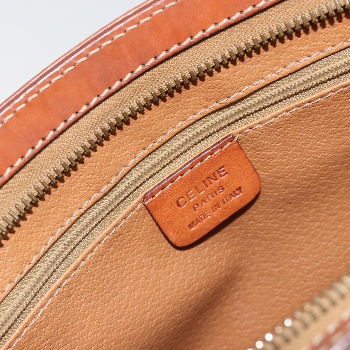 Celine Celine Logo Triomphe Pouch Canvas and leather Bruin