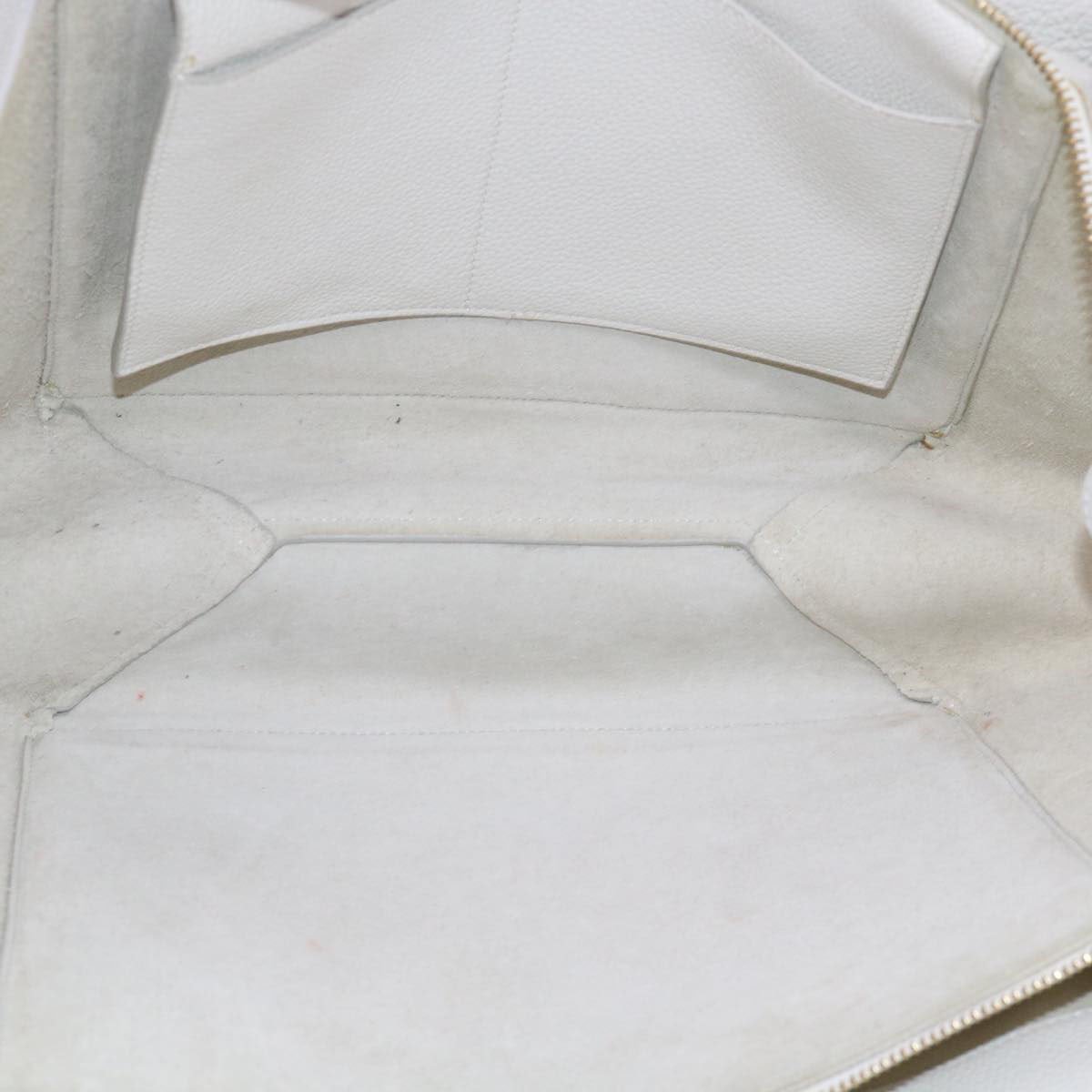 Celine Celine Tri-Fold Shoulder Bag Grained Calfskin Medium Wit